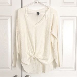 Wild Fable Oversized Waffle Knit Top in Ivory